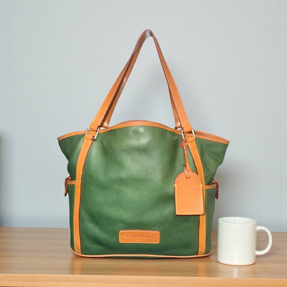 Dooney & Bourke Kristen Tote K0263269 Dark Green Florentine Leather Shoulder Bag - Picture 3 of 12